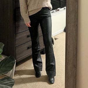 Flare leather pants